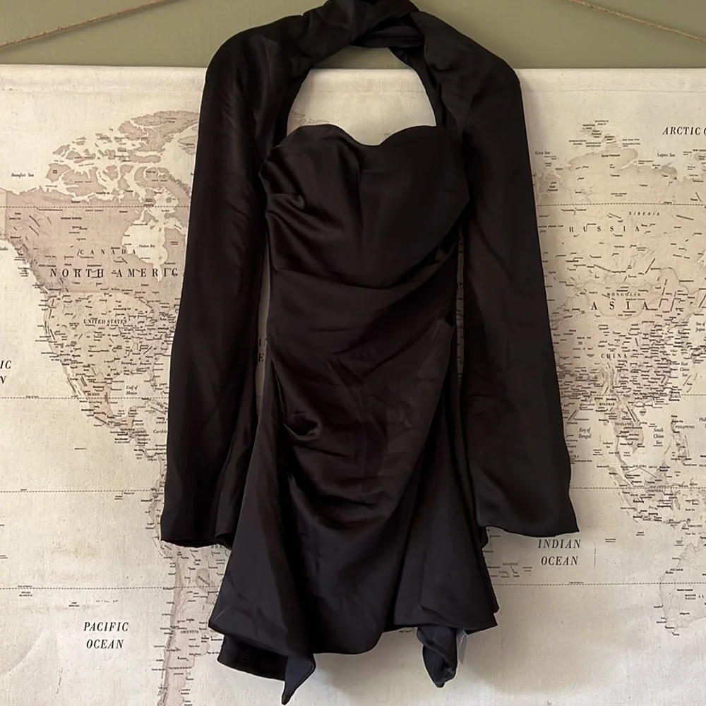 House of CB ‘Toira’ Black Draped Corset Dress NWOT_3